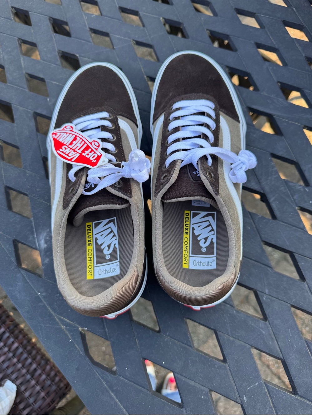 Vans Old Skool Sneakers in Brown, Cream & White
